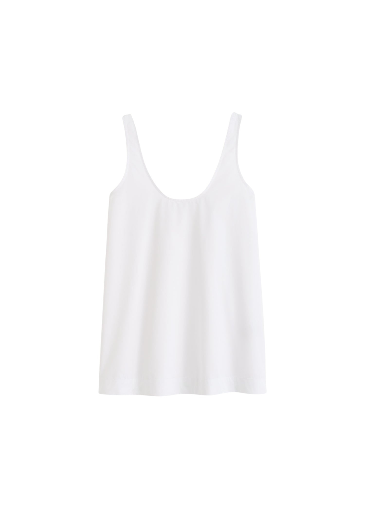 Totême Scoop poplin tank in White - Tops - Scandinavian Minimalist Luxury at Luxury Shoes 