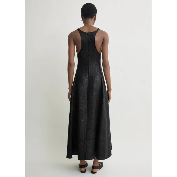 Toteme Sculpted cotton dress in Black, view 4