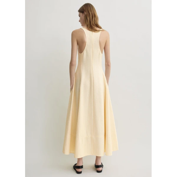 Toteme Sculpted cotton dress in Ecru, view 4