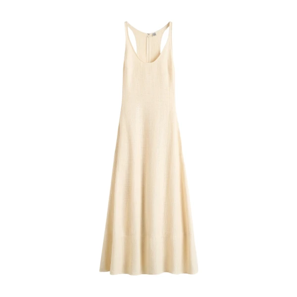 Toteme Sculpted cotton dress in Ecru