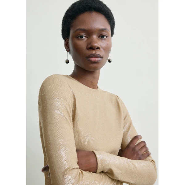Toteme Sequin top in Latte, view 5
