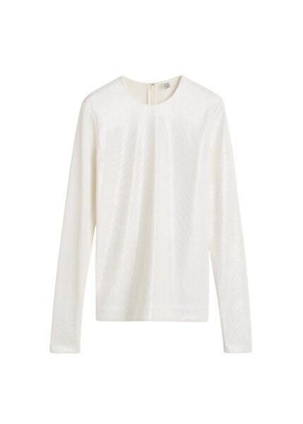 Totême Sequin top in White - Tops - Scandinavian Minimalist Luxury at Luxury Shoes 