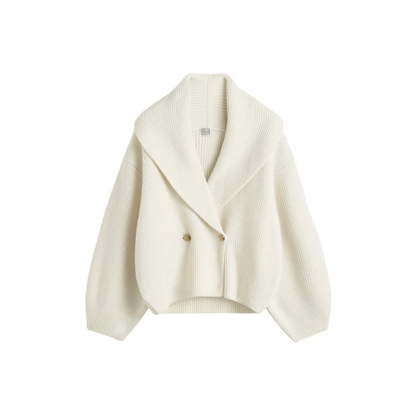 Toteme Shawl-lapel cardigan in Milk