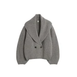 Toteme Shawl-lapel cardigan mid grey in Mid grey melange