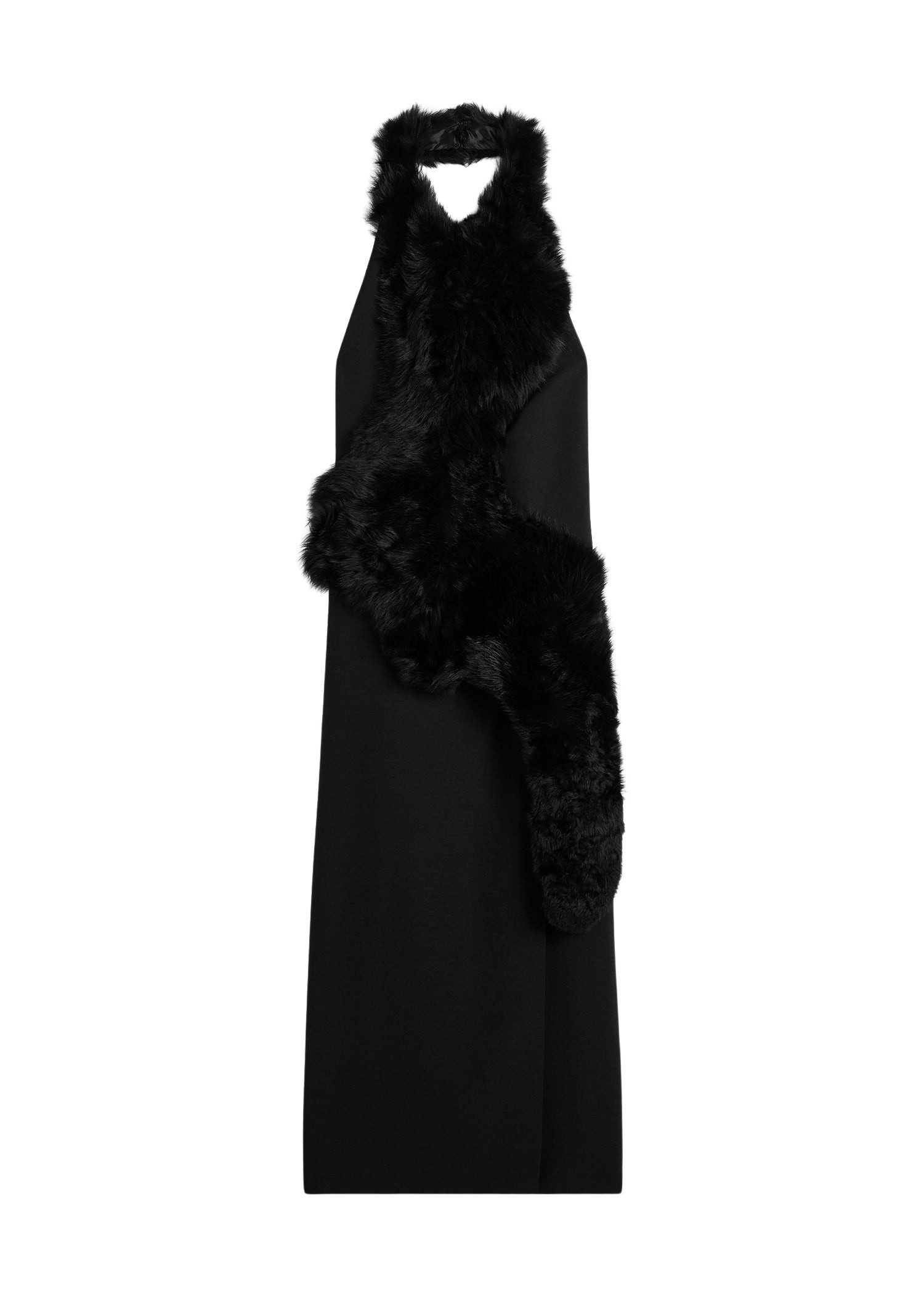 Totême Shearling appliqué dress in Black - Dresses - Scandinavian Minimalist Luxury at Luxury Shoes 