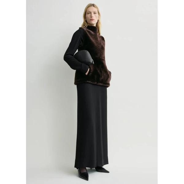 Toteme Shearling-front top in Espresso, view 2