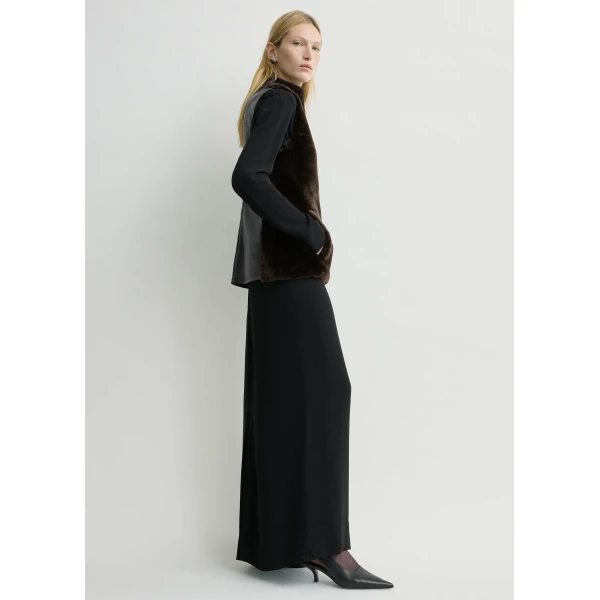 Toteme Shearling-front top in Espresso, view 3