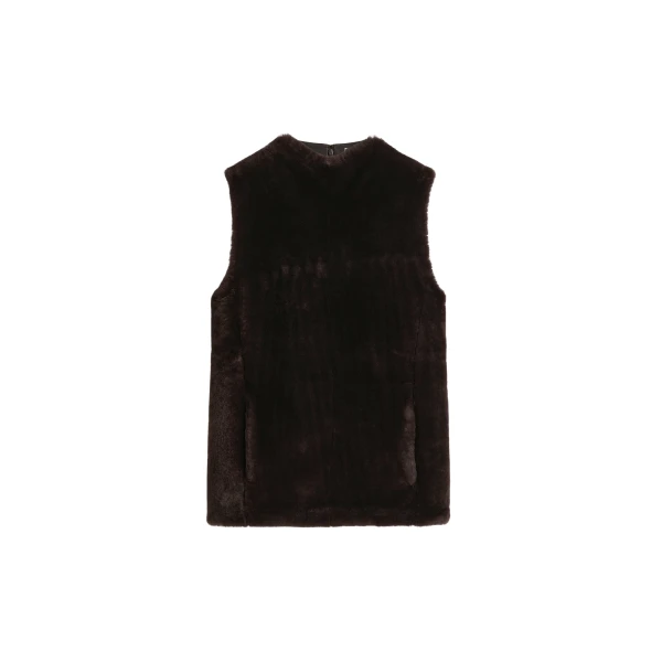 Toteme Shearling-front top in Espresso