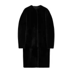 Toteme Shearling midi coat in Black