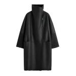 Toteme Shearling wrap coat in Black