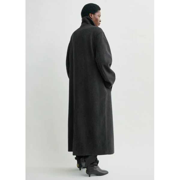 Toteme Shield coat charcoal in Charcoal melange, view 4