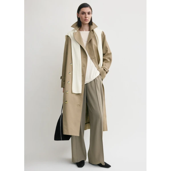 Toteme Signature trench in Khaki Coat, view 2