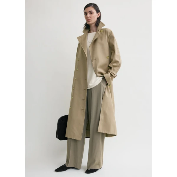 Toteme Signature trench in Khaki Coat, view 3