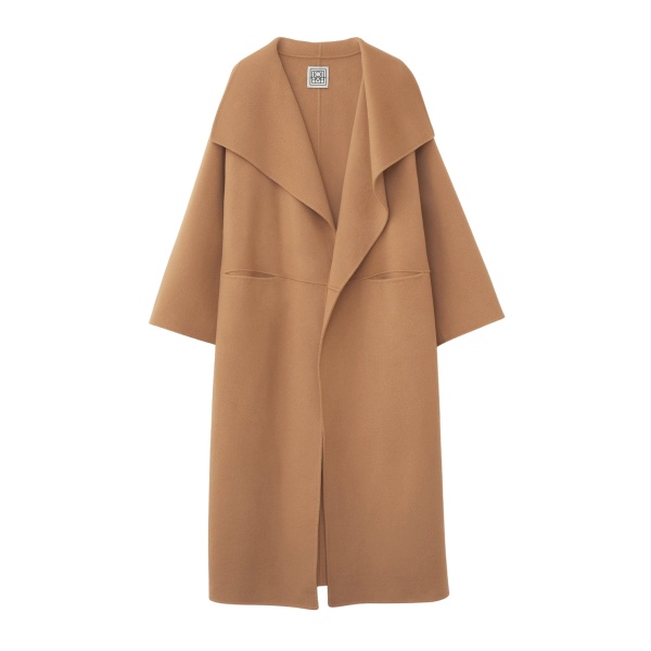Totême Signature wool cashmere coat in Camel - Coats - Scandinavian Minimalist Luxury at Luxury Shoes 