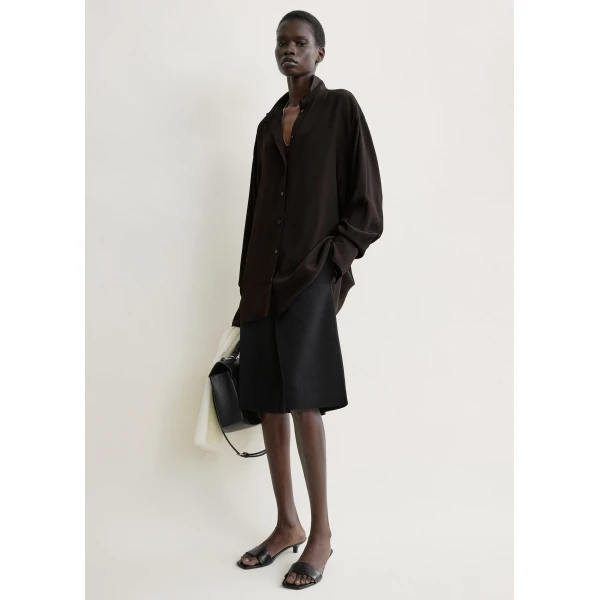 Toteme Silk crepe shirt in Brown, view 2