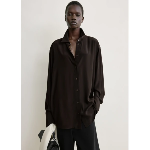Toteme Silk crepe shirt in Brown, view 5