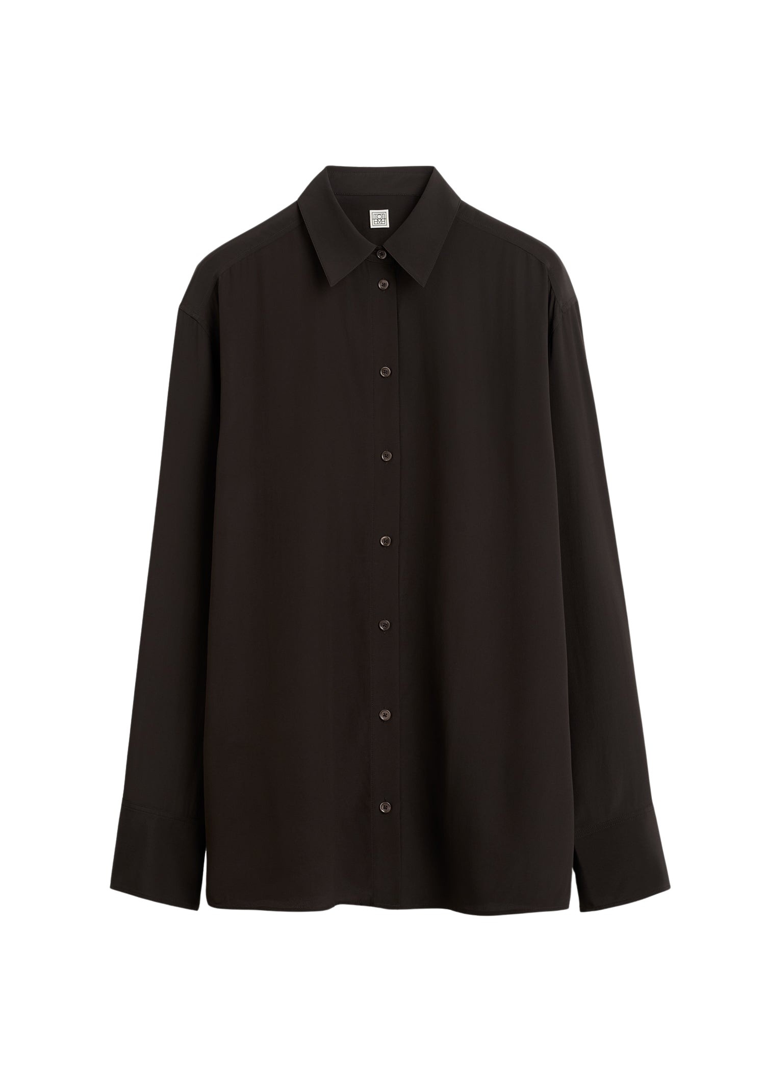 Totême Silk crepe shirt in Brown - Tops - Scandinavian Minimalist Luxury at Luxury Shoes 