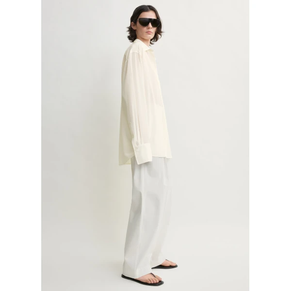 Toteme Silk crepe shirt in Off-white, view 3