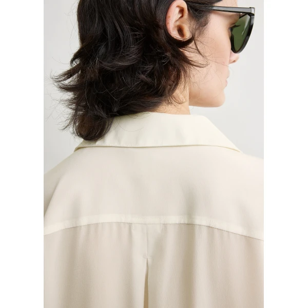 Toteme Silk crepe shirt in Off-white, view 6