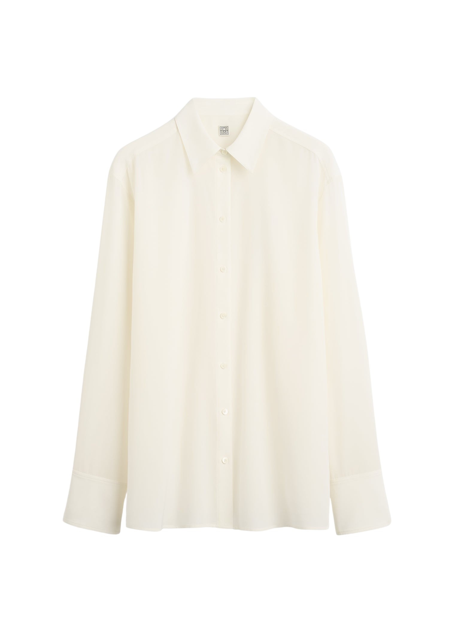 Totême Silk crepe shirt in Off-white - Tops - Scandinavian Minimalist Luxury at Luxury Shoes 