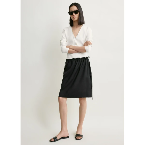 Toteme Silk pj skirt in Black, view 3