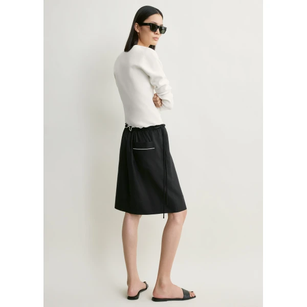 Toteme Silk pj skirt in Black, view 4