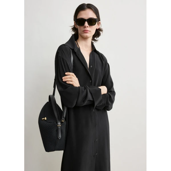 Toteme Silk shirtdress in Black Dress, view 5