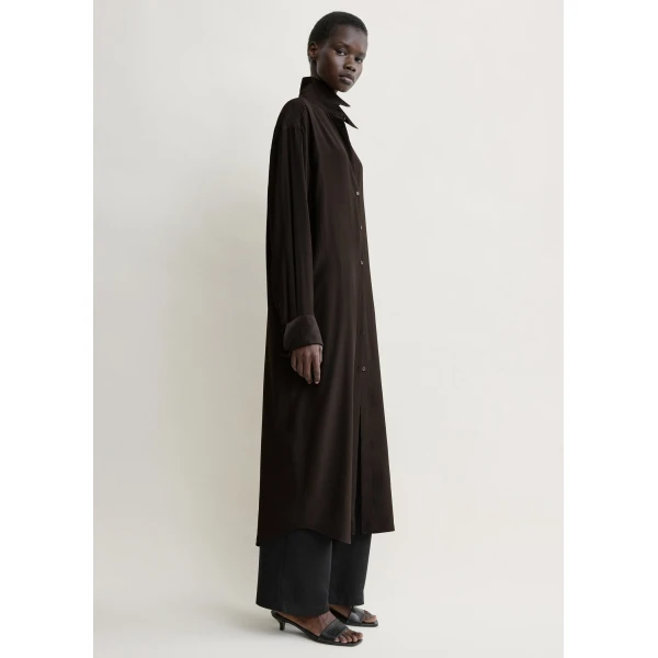 Toteme Silk shirtdress in Brown Dress, view 3