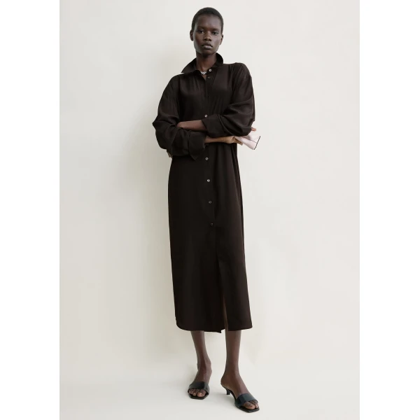 Toteme Silk shirtdress in Brown Dress, view 6
