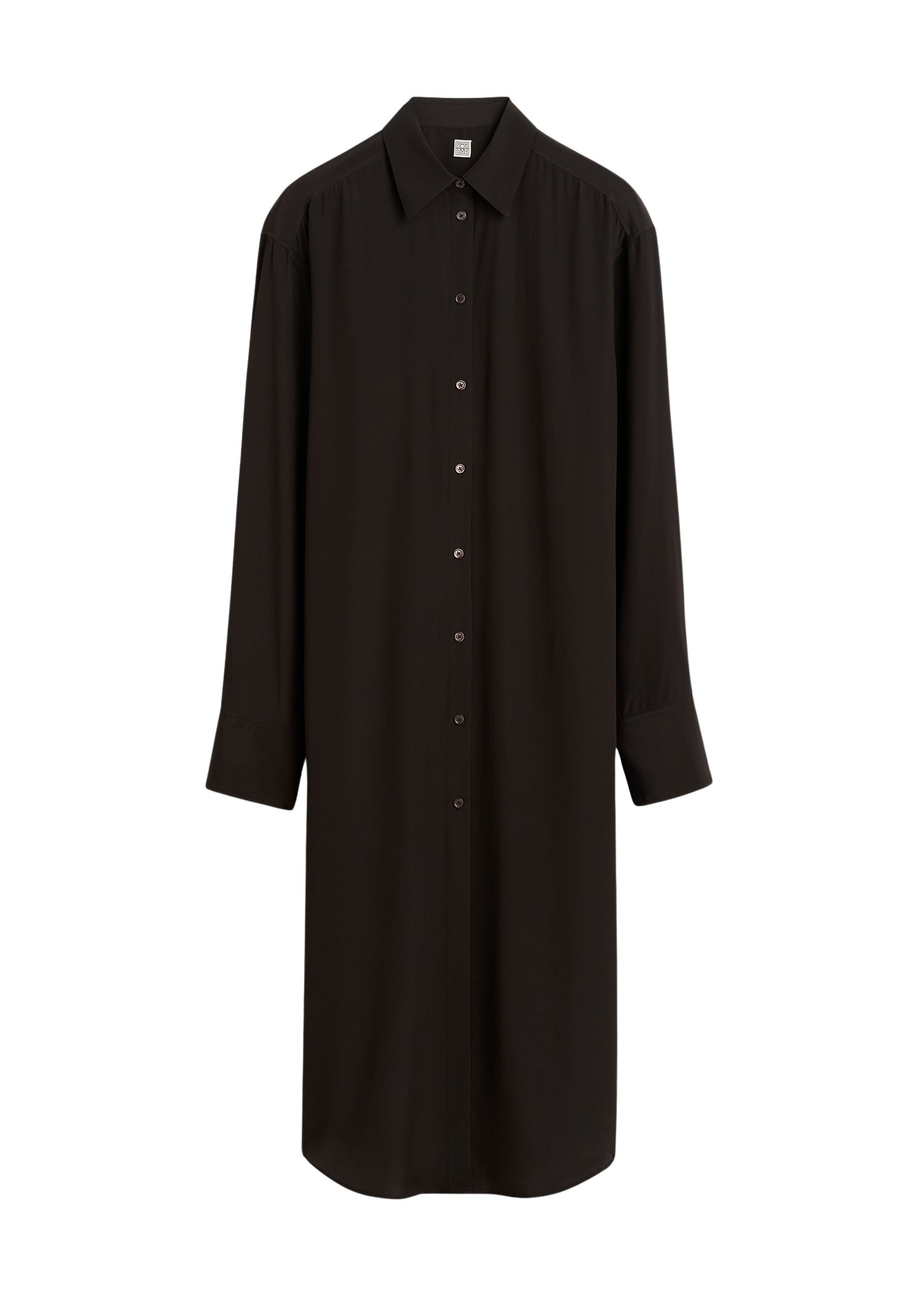 Totême Silk shirtdress in Brown - Dresses - Scandinavian Minimalist Luxury at Luxury Shoes 