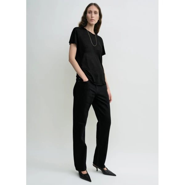 Toteme Silk tee in Black Knit, view 2