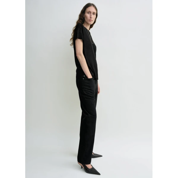 Toteme Silk tee in Black Knit, view 3