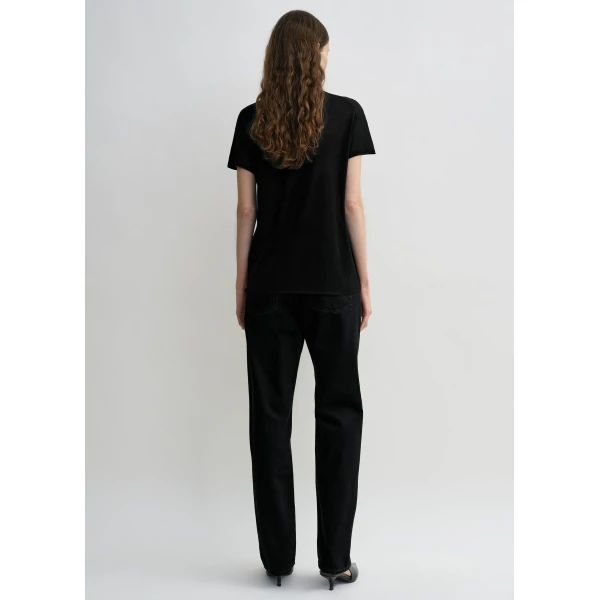 Toteme Silk tee in Black Knit, view 4