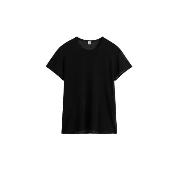 Toteme Silk tee in Black Knit