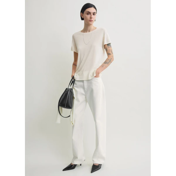 Toteme Silk tee in Ecru Knit, view 2