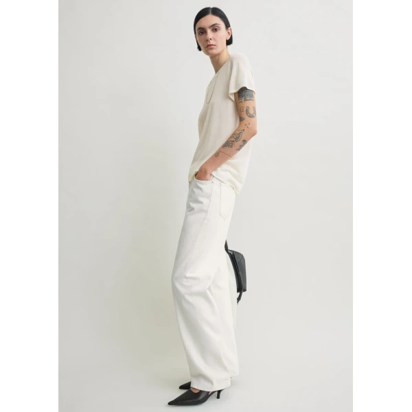 Toteme Silk tee in Ecru Knit, view 3