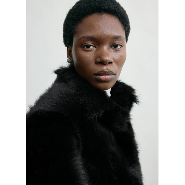 Toteme Silky shearling jacket in Black, view 6