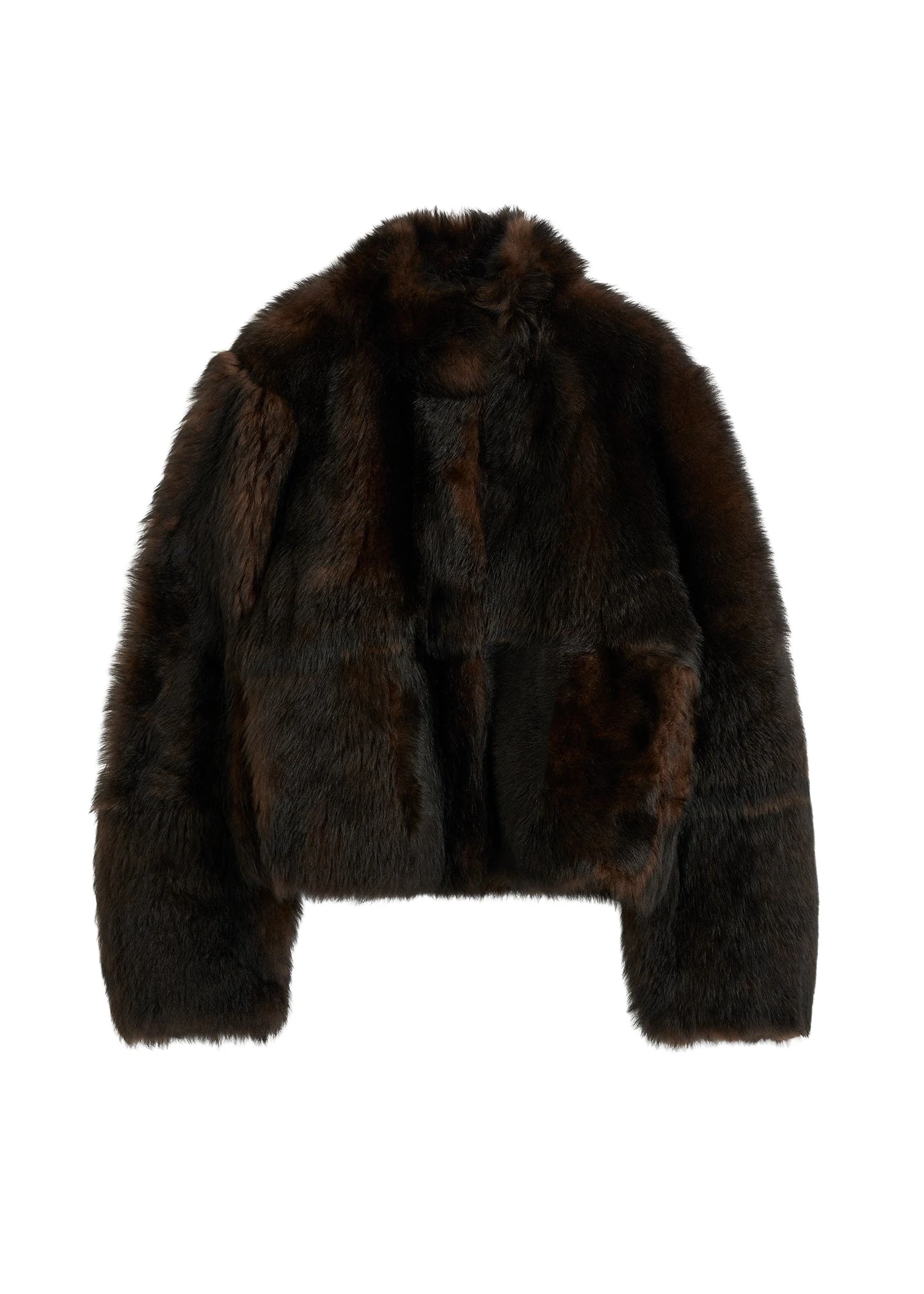 Toteme Silky shearling jacket in Dark brown
