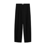 Toteme Single pleat cotton trousers in Black