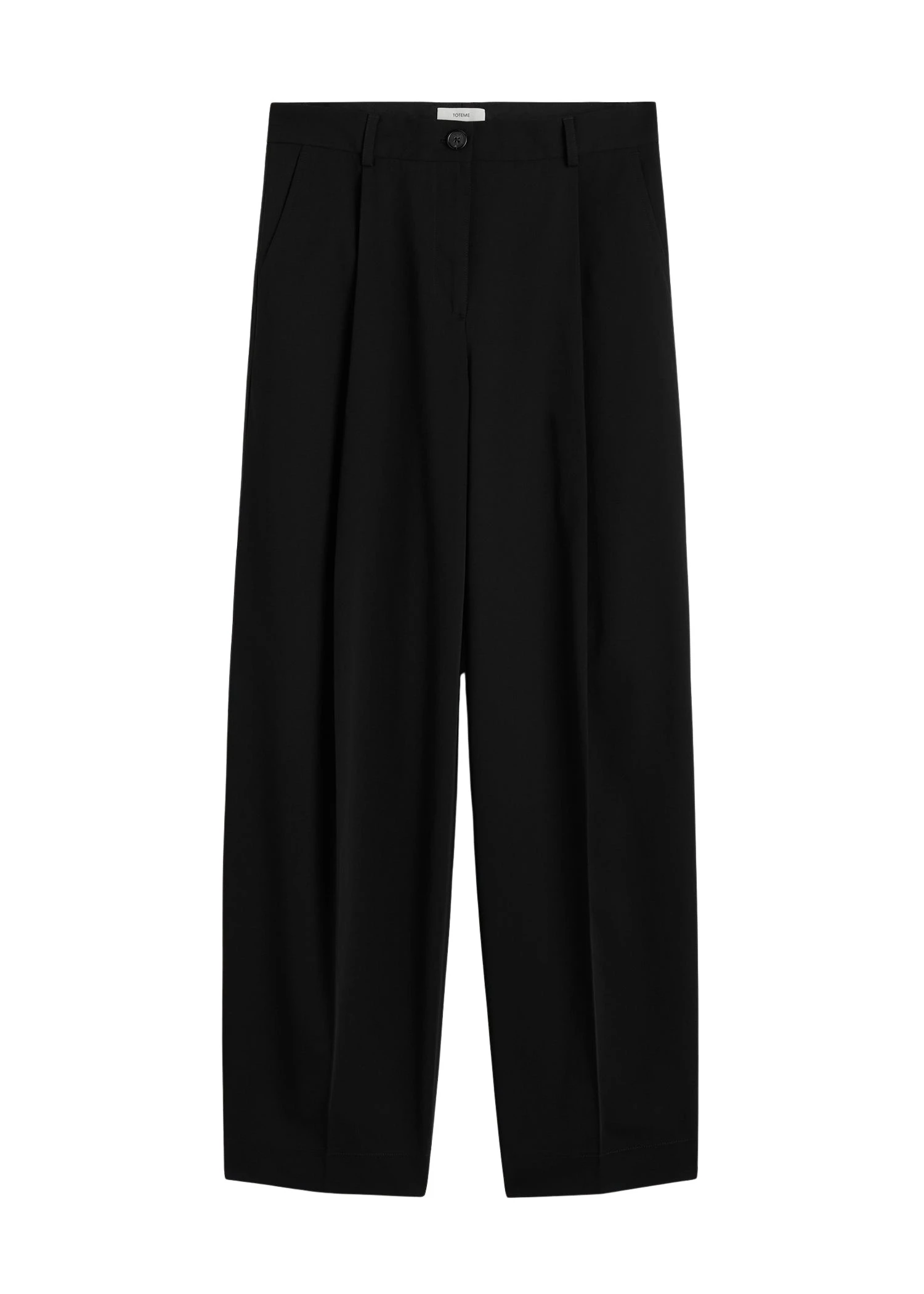 Toteme Single pleat cotton trousers in Black