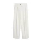 Toteme Single pleat cotton trousers in White