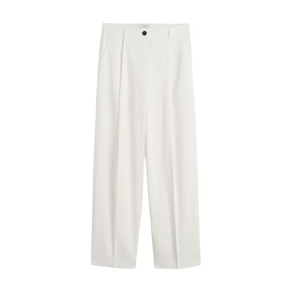 Totême Single pleat cotton trousers in White - Pants - Scandinavian Minimalist Luxury at Luxury Shoes 
