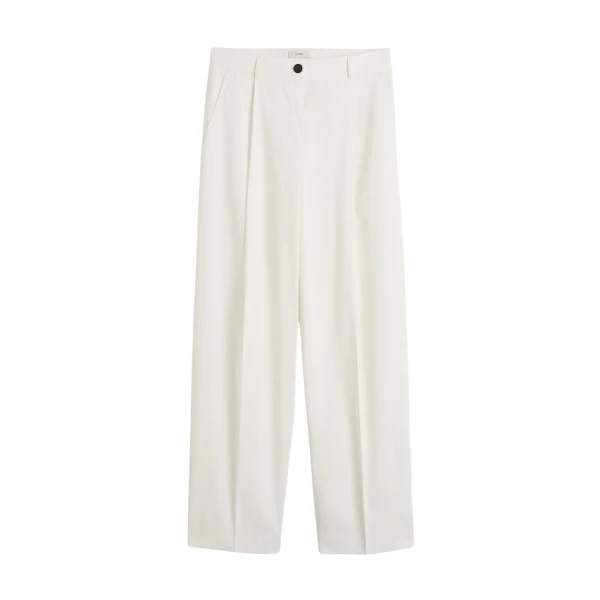 Toteme Single pleat cotton trousers in White