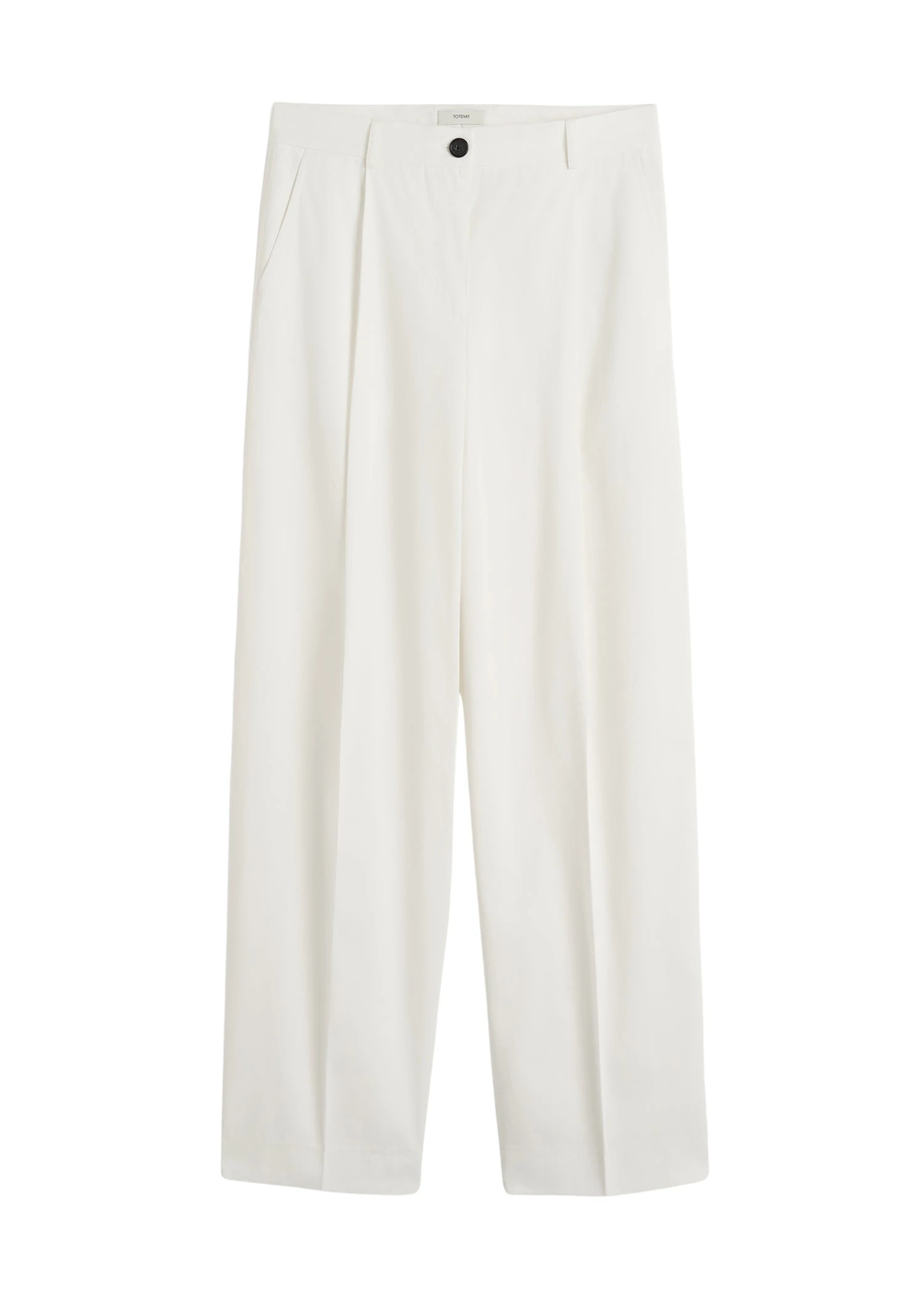 Toteme Single pleat cotton trousers in White
