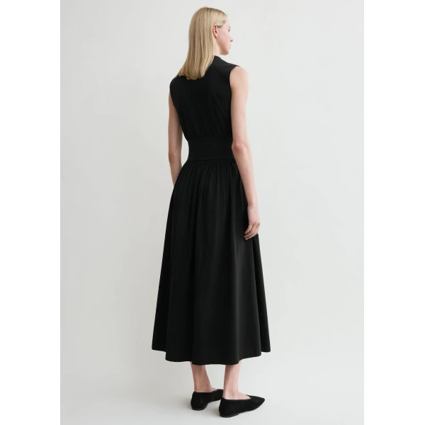 Toteme Sleeveless cotton tee dress in Black, view 4