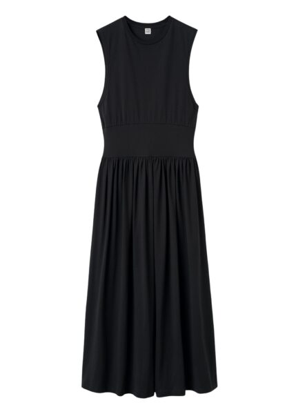 Totême Sleeveless cotton tee dress in Black - Dresses - Scandinavian Minimalist Luxury at Luxury Shoes 
