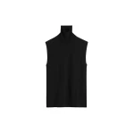 Toteme Sleeveless fine turtleneck in Black Knit
