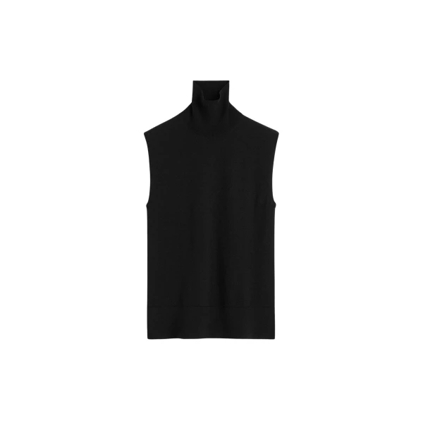 Toteme Sleeveless fine turtleneck in Black Knit