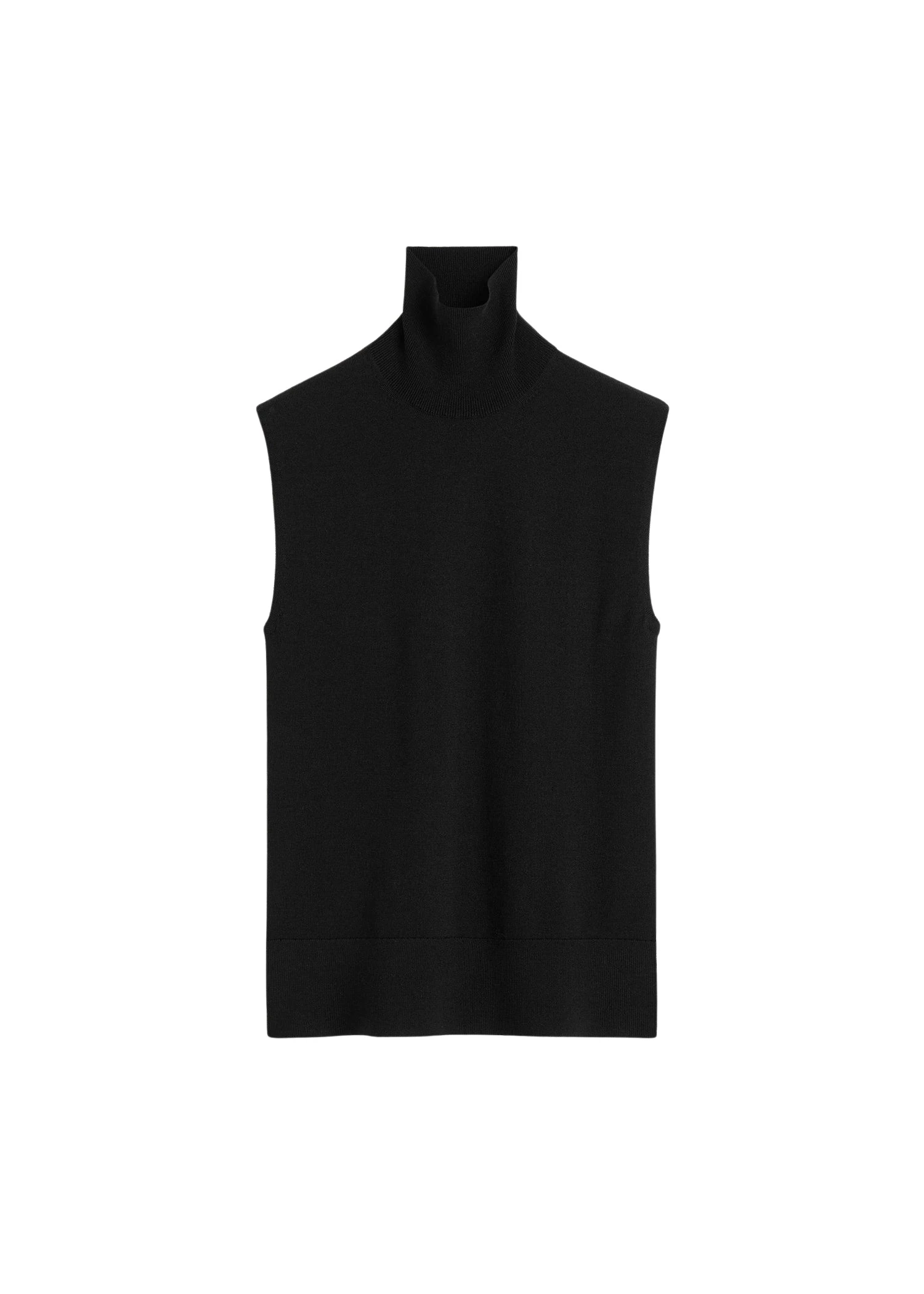 Toteme Sleeveless fine turtleneck in Black Knit