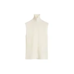 Toteme Sleeveless fine turtleneck in Ecru Knit